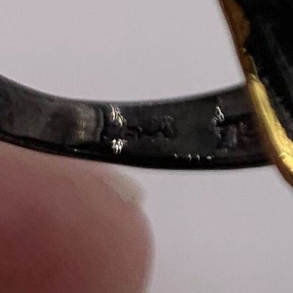 NWOT, solid sterling 925, black rhodium plating, 22 K gold vermeil, real topaz - Picture 7 of 16